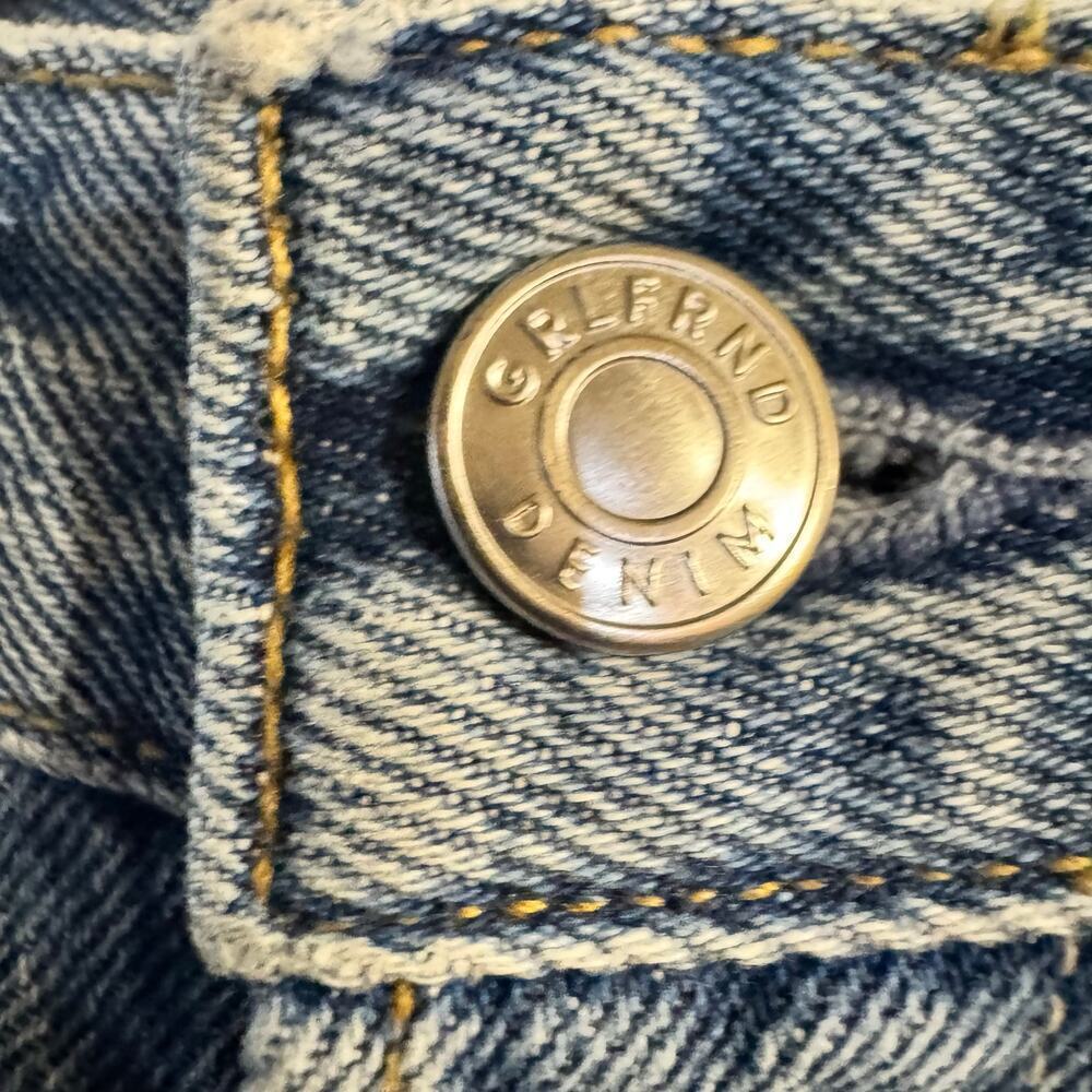 GRLFRND USA Karolina High Rise Straight Crop The Valley Jeans Sz 25 Distressed - Picture 4 of 12